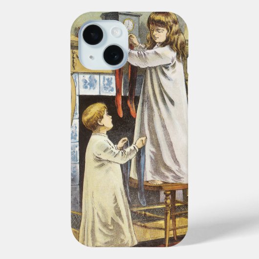 ビクトリア時代のクリスマス、子供のクリスマス靴下 Case-Mate iPhoneケース (裏面)