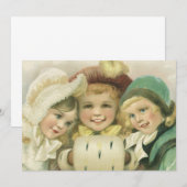 ビクトリア時代のクリスマス、子供の招待状 招待状 (正面/裏面)