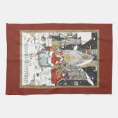 ビクトリア時代のクリスマス 教会へ向かう人々 キッチンタオル (横)