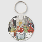 ビクトリア時代のクリスマス　教会へ向かう人々 キーホルダー (裏面)