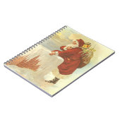 ビクトリア時代のクリスマス 煙突を降りるサンタクロース ノートブック (左側)