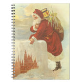 ビクトリア時代のクリスマス 煙突を降りるサンタクロース ノートブック (正面)