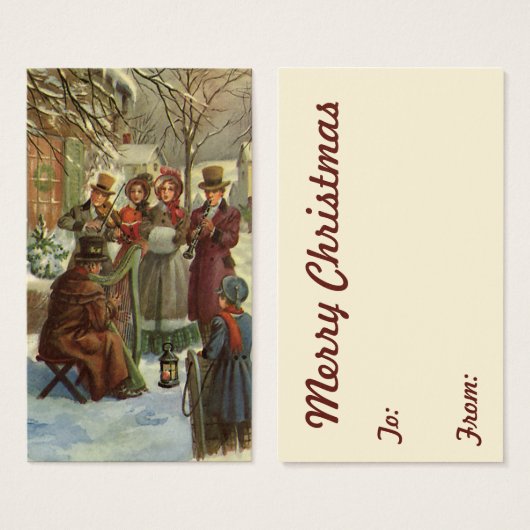 ビクトリア時代のクリスマス、音楽家たちのキャロリング (正面&裏面)