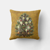 ビクトリア時代のクリスマス、飾られたビクトリアンなツリー クッション (裏面)