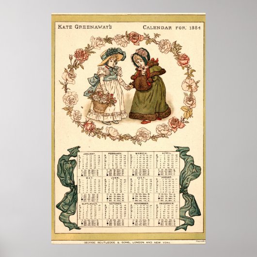ビクトリア時代のケイト・グリーンアウェイのカレンダー(復刻版) ポスター (正面)