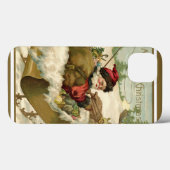 ビクトリア時代のサンタクロースがスレイに乗るクリスマス Case-Mate iPhoneケース (裏面 (横))