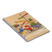 ビクトリア時代のサンタクロースが自転車でクリスマス ノートブック (右側)