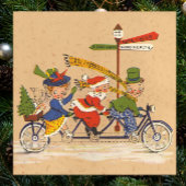 ビクトリア時代のサンタクロースが自転車でクリスマス ポスター