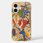 ビクトリア時代のサンタクロースが自転車に乗るクリスマス Case-Mate iPhoneケース (裏面)