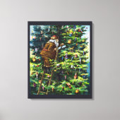 ビクトリア時代のサンタクロースとクリスマスツリー キャンバスプリント (正面)