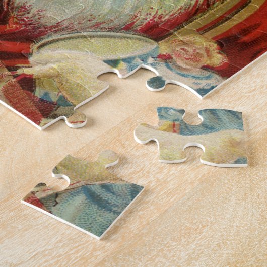 ビクトリア時代のサンタクロースとクリスマスツリー ジグソーパズル (側面)