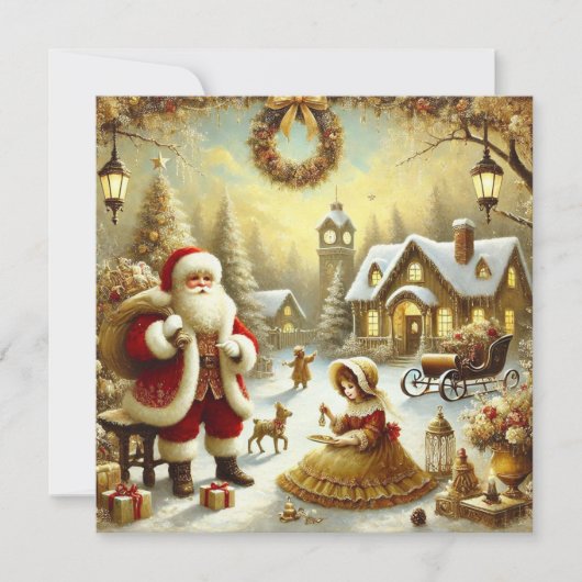 ビクトリア時代のサンタクロース シーズンカード (正面)