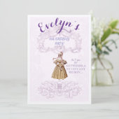 ビクトリア時代のスタイルを取り入れた誕生日パーティーの招待状 招待状 (スタンド正面)