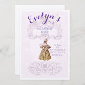 ビクトリア時代のスタイルを取り入れた誕生日パーティーの招待状 招待状 (正面/裏面)