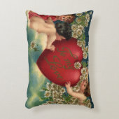 ビクトリア時代のバレンタインデーの天使が天国にいる アクセントクッション (正面(垂直))