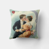 ビクトリア時代のバレンタインデー ヴィンテージ 月のキス クッション (裏面)