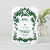 ビクトリア時代のバロック・ロココ様式の果物と葉 招待状 (スタンド正面)