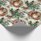 ビクトリア時代のホーリー付きサンタクロースⅡ ラッピングペーパー (角)