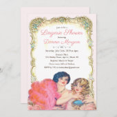 ビクトリア時代のランジェリーシャワー招待状 招待状 (正面/裏面)