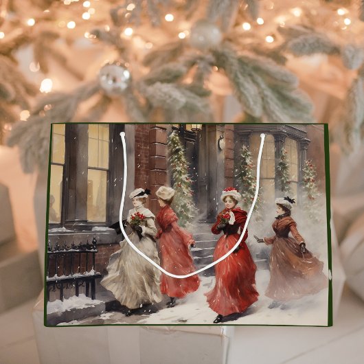 ビクトリア時代のレディース 水彩クリスマス ギフトバッグ