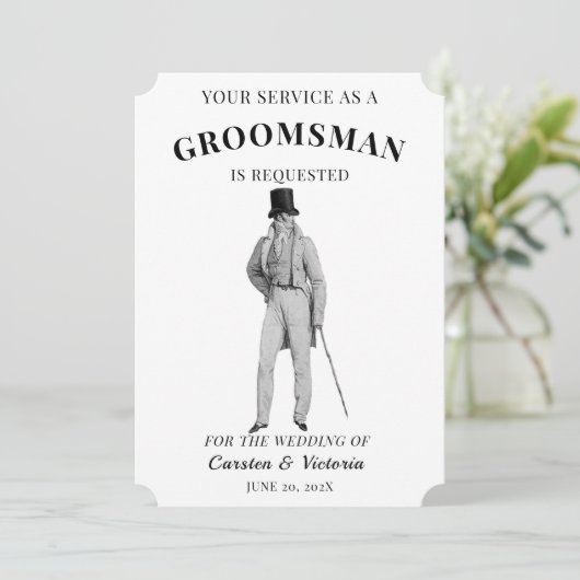 ビクトリア時代のレトロなブライズメイド 招待状 (スタンド正面)