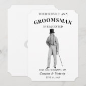 ビクトリア時代のレトロなブライズメイド 招待状 (正面/裏面)