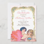 ビクトリア時代のレトロな独身最後のパーティー招待状 招待状 (正面)