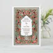 ビクトリア時代のワインレッドの結婚式招待状 招待状 (スタンド正面)