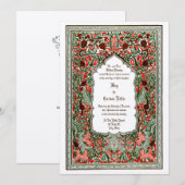 ビクトリア時代のワインレッドの結婚式招待状 招待状 (正面/裏面)