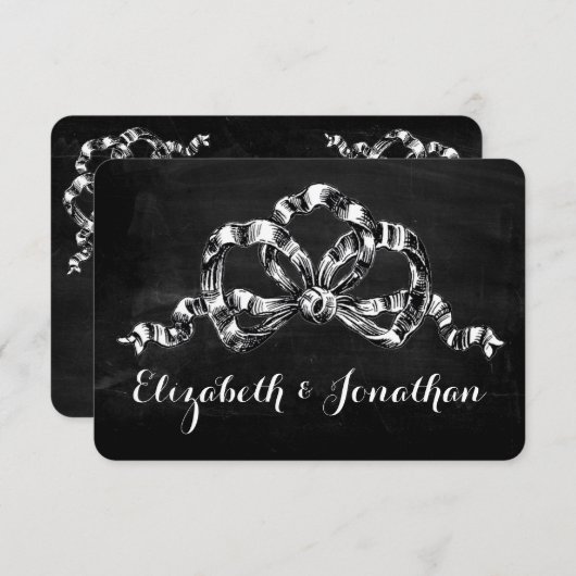 ビクトリア時代のヴィンテージボウ セーブ・ザ・デート 招待状 (正面/裏面)