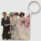 ビクトリア時代のヴィンテージ結婚式 新婦と新郎 キーホルダー (裏面)