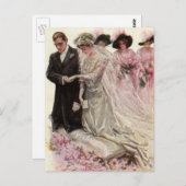 ビクトリア時代のヴィンテージ結婚式 新婦と新郎 ポストカード (正面/裏面)