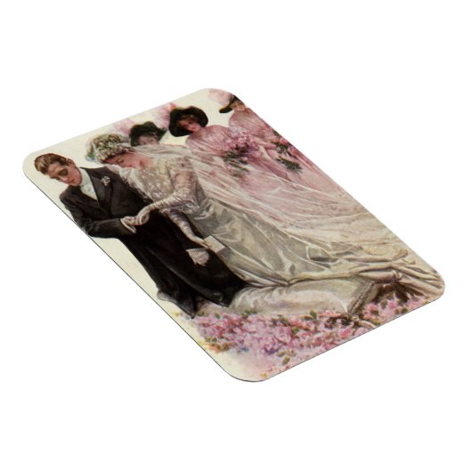 ビクトリア時代のヴィンテージ結婚式 新婦と新郎 マグネット (右側)