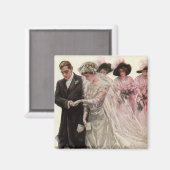 ビクトリア時代のヴィンテージ結婚式 新婦と新郎 マグネット (正面/裏面)