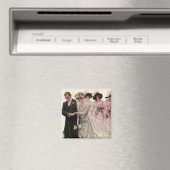 ビクトリア時代のヴィンテージ結婚式 新婦と新郎 マグネット (インサイチュ (食洗機))