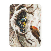 ビクトリア時代のヴィンテージ クリスマスカード 鳥 マグネット (縦)