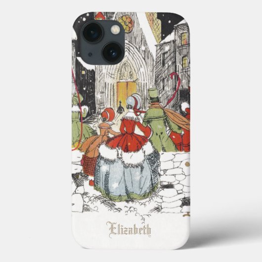 ビクトリア時代の人々が教会にいるクリスマス Case-Mate iPhoneケース (裏面)