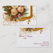 ビクトリア時代の人のばら色の優雅の金ゴールドの名刺 名刺 (正面/裏面)