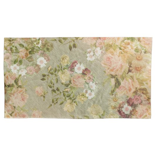 ビクトリア時代の人のばら色の枕カバー、Size王 枕カバー (正面左)