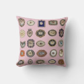 ビクトリア時代の人の刺激を受けたな恋人の目、ピンクの背景 クッション (正面)