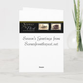 ビクトリア時代の人のSledding丘のヴィンテージのクリスマス シーズンカード (裏面)