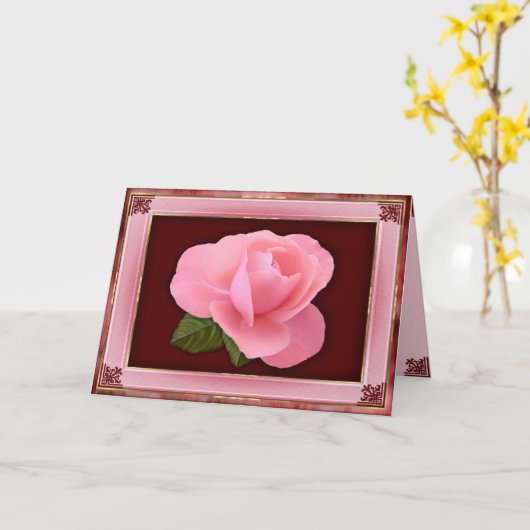 ビクトリア時代の人は上がりました カード (黄色い花)