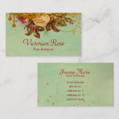 ビクトリア時代の人は渦巻及び（ばちゃばちゃ）跳ねるの標準的な名刺上がりました 名刺 (正面/裏面)