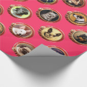 ビクトリア時代の人は/MINIATURE犬のポートレート、ピンクにエナメルを塗ります ラッピングペーパー (角)