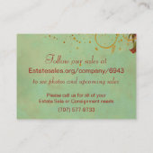 ビクトリア時代の人はELSのための渦巻及び（ばちゃばちゃ）跳ねるの標準上がりました 名刺 (裏面)