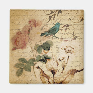 ビクトリア時代の人ばら色のパリは植物のフランスのな鳥の台本を書きます マグネット
