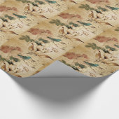 ビクトリア時代の人ばら色のパリは植物のフランスのな鳥の台本を書きます ラッピングペーパー (角)