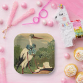 ビクトリア時代の伝統的なコウテイハクチョウと赤ちゃんのベビーカー ペーパープレート (パーティー)