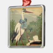 ビクトリア時代の伝統的なコウテイヘンと赤ちゃんのベビーカー メタルオーナメント (左)