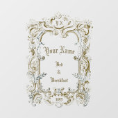 ビクトリア時代の境界線付きベッド＆ブレックファスト テンプレート ウィンドウサイン (シート)